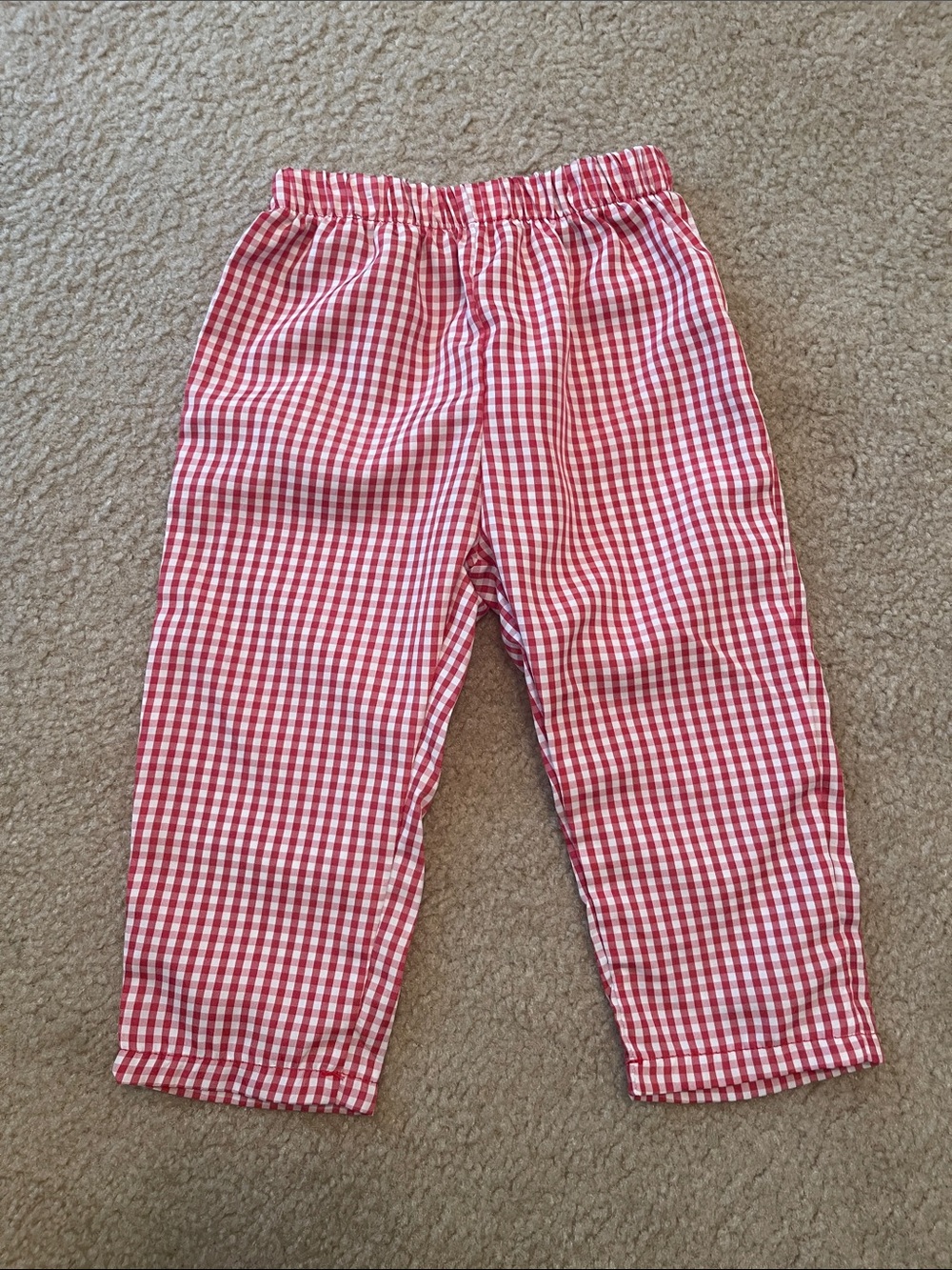 Red & White Gingham Elastic Waist Pants NWOT